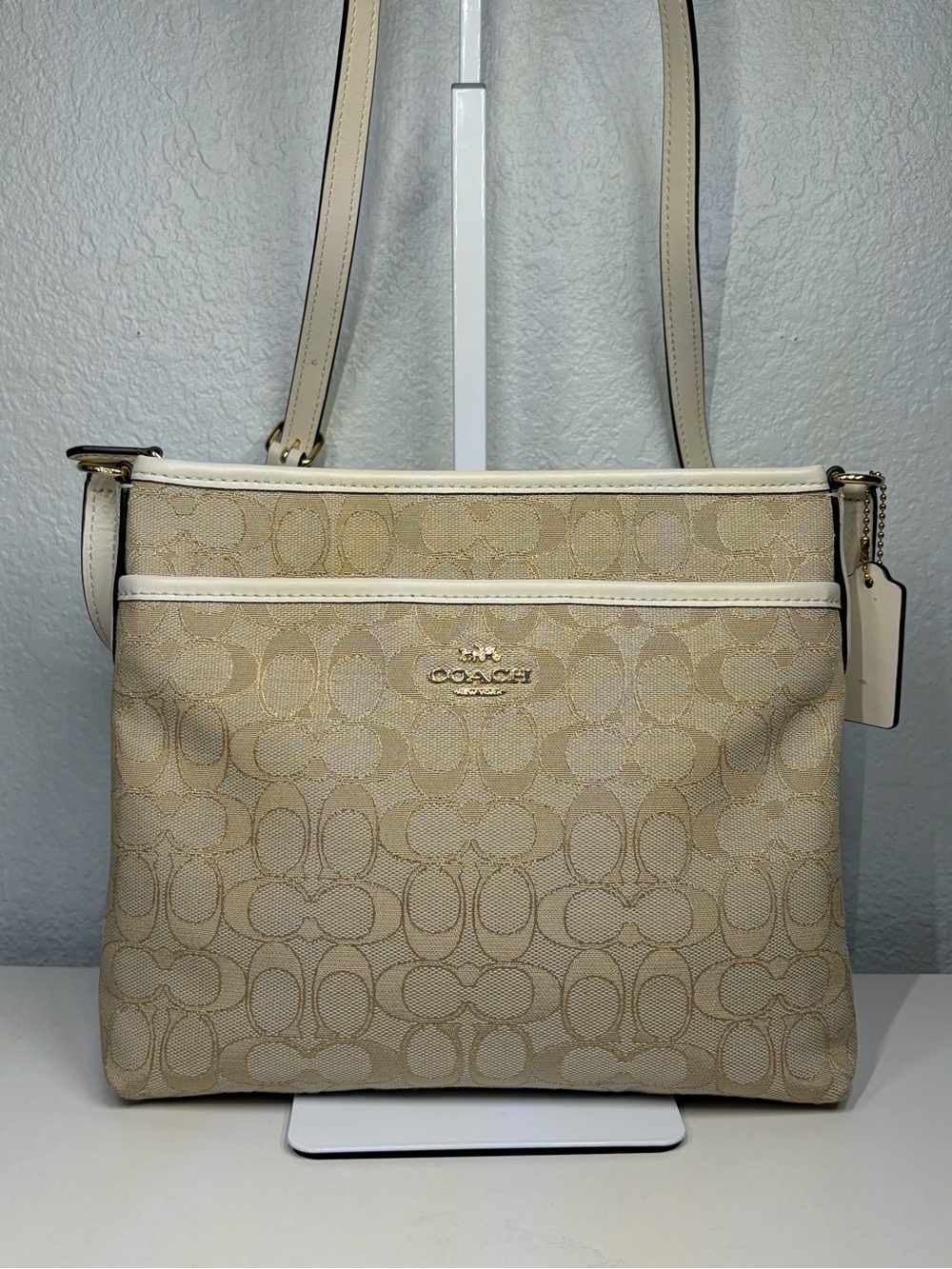 NWOT COACH SIGNATURE CANVAS FILE CROSSBODY BAG #F29960